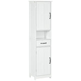 Modern Bathroom Cabinet, Narrow Bathroom Vanities with Open Shelf Drawer Recessed Doors and Adjustable Shelves