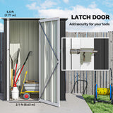 5 x 3ft Outdoor Storage Shed Metal Garden Shed Cabanon with Sloped Roof, Lockable Door for Tool