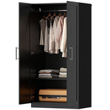 Wardrobe Cabinet with 2 Doors and Hanging Rod