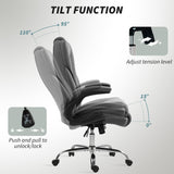 Executive Office Chair, Desk Chair with Flip-up Armrest, Diamond Fabric Computer Chair for Home Office