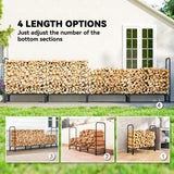Firewood Rack with Waterproof Cover, 500 kg Log Storage Holder with Steel Chains, 142
