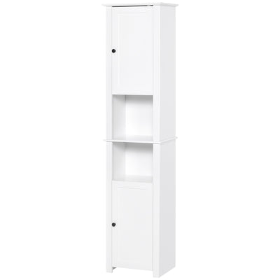 Tall Medicine Cabinet, Freestanding Bathroom Storage Cabinet with Shelves and 2 Cupboards
