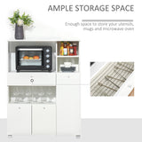 Compact Kitchen Pantry Cabinet Server Hutch Storage Buffet with Microwave Oven Stand Drawer and Shelves