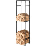 Firewood Rack Outdoor, Heavy Duty Log Holder with Adjustable Shelf for Fireplace, Indoor Outdoor Fire Wood Storage Rack