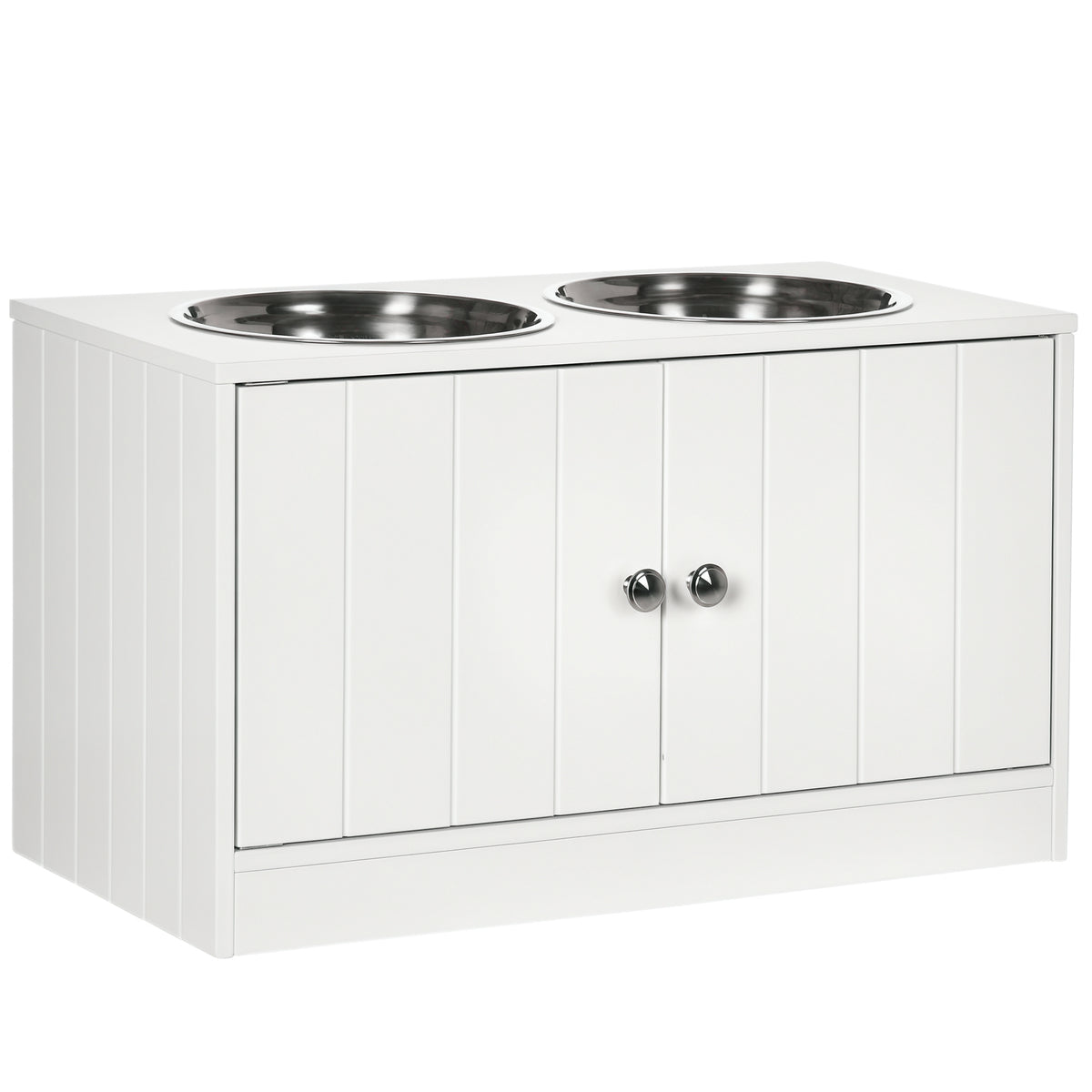 Elevated Dog Bowls for Large Dogs Pet Feeding Station with Stand, Storage, 2 Stainless Steel Food and Water Bowls