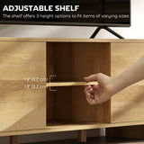 TV Stand for up to 65 Inch TV, Nordic Entertainment Center with 2 Cabinets and 2 Open Shelves for Living Room