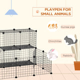 Cage pour Petits Animaux Cage à Lapins avec Porte, 31 Panneaux au Total, 41,3