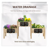 Freestanding Wooden Plant Stand, 3 Tier Raised Garden Bed for Vegetables