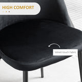 Modern Dining Chairs, Mid-Back Velvet-touch Upholstery Side Chair, Set of 4