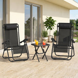 Zero Gravity Chair Set of 2 Patio Chair with Side Table Cupholders and Pillows for Pool
