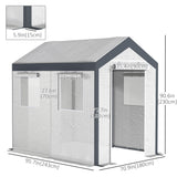 8' x 6' x 7.5' Heavy-duty Walk-in Greenhouse Outdoor Vegetable Plants Growing Warm House Seed Plant Growth Tent Polytunnel Shelter White