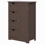 Bathroom Storage Cabinet, Floor Cabinet with Adjustable Shelf and 4 Drawers