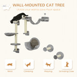 5Pcs étagères murales pour chats avec hamac