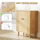 Meuble de rangement avec portes, Armoire de rangement avec étagère et pieds en bois
