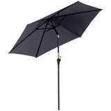 8.5FT Patio Umbrella, Round Garden Parasol with 6 Ribs, Market Sunshade Tilt Canopy w/ Crank Handle for Outdoor