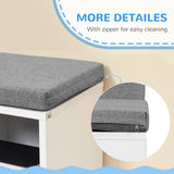 Multi-Purpose Bookshelf with 5 Cubes, 5-Cubby Bookcase with Cushioned Reading Nook and Storage Shelves