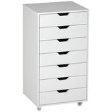 7-drawer Vertical File Cabinet for Home Office, Storage Cabinet with Wheels