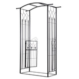 Outdoor Metal Trellis Garden Arch Arbor w/ Lucky Leaf Clover Gate for Ceremony Wedding Party Garden Lawn
