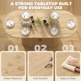 Dining Table Modern Farmhouse Kitchen Table Under-Table Cabinet