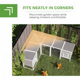 Chicken Coop with Run, L-Shaped Wooden Chicken House with 2 Houses