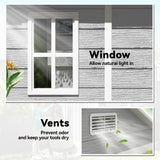6x5 Plastic Garden Storage Shed with Floor Window Lockable Doors and Vents Outdoor Wood Effect Grey