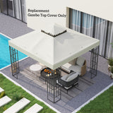 10' x 10' Gazebo Canopy Replacement Cover, 2-Tier Garden Gazebo Roof Replacement