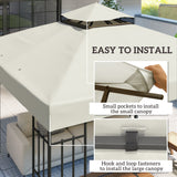 10' x 10' Gazebo Canopy Replacement Cover, 2-Tier Garden Gazebo Roof Replacement