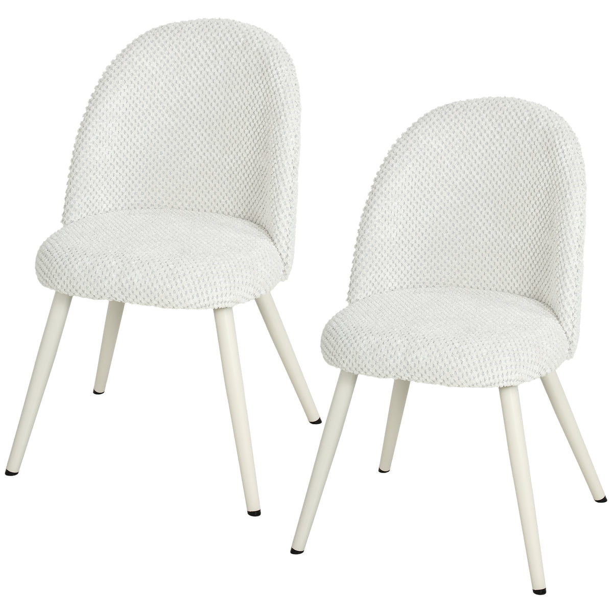 Dining Chairs Velvet Fabric Upholstered Kitchen Chairs Metal Legs Set of 2