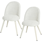 Dining Chairs Velvet Fabric Upholstered Kitchen Chairs Metal Legs Set of 2