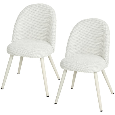Dining Chairs Velvet Fabric Upholstered Kitchen Chairs Metal Legs Set of 2