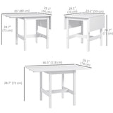 Solid Wood Kitchen Table, Farmhouse Drop Leaf Tables for Small Spaces, Folding Dining Table