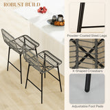 Ensemble de 2 tabourets de bar en rotin, tabourets de comptoir 26
