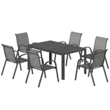 7 Pieces Outdoor Dining Set for 6