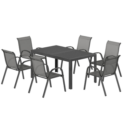 7 Pieces Outdoor Dining Set for 6
