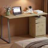 53 Inch Computer Desk, Writing Table with Cabinet, Drawer, Adjustable Shelf for Home Office Study