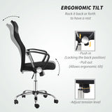Ergonomic Mesh Office Chair, High Back Computer Desk Chair with Adjustable Height, Tilt Function, 360° Swivel Office