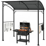 7' x 5' Garden Grill Canopy, BBQ Grill Gazebo Tent with Steel Frame and Hooks