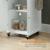 Kitchen Cart, Small Kitchen Island, Stainless Steel Top Utility Trolley on Wheels with Storage Drawer for Dining Room