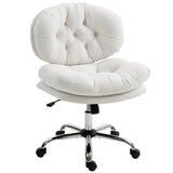 Computer Desk Chair, Armless Office Chair with Wide Padded Seat and Adjustable Height
