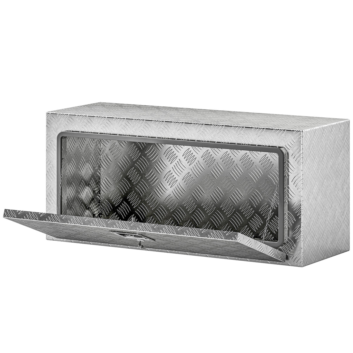 Heavy Duty Aluminum Underbody Truck Tool Box, 36 Inch Wavy Plate Tool Box Chest, Waterproof Storage Toolbox Organizer