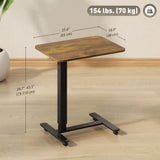 Pneumatic Standing Desk Adjustable Height, Mobile Stand Up Desk with Wheels, 43 Inch Rolling Table