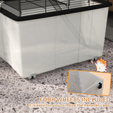 Hamster House Gerbil Habitat for Dwarf Hamster with Wheels