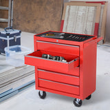 5 Drawer Roller Tool Chest, Mobile Lockable Toolbox, Storage Organizer with Handle for Workshop Mechanics Garage