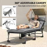 Chaises longues extérieures 2 pcs chaises longues pliables avec position 5 ajustable