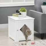 Cat Litter Box Enclosure End Table, Hidden Litter Box Nightstand with Large Tabletop