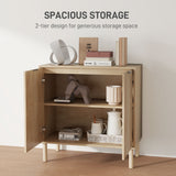 Accent Cabinet with Doors & Adjustable Shelf, Freestanding Console Cabinet with Wood Legs