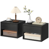 Floating Nightstand Set of 2, Wall Mounted Bedside Table with Drawer for Bedroom