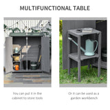 Garden Storage Shed Asphalt Roof Wooden Timber Double Door Utility Storage House with Shelf