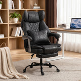 Executive Office Chair, Leathaire Big and Tall Office Chair 400 lbs with Wide Seat, Reclining, Lumbar Support