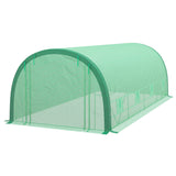 Serre tunnel améliorée 19,5' x 10' x 6,5' avec porte et fenêtres à mailles, 15 étiquettes de plantes et gants